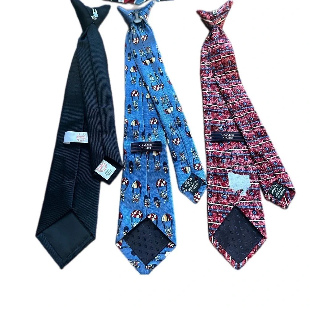 Wonder Nation Class Club Boys Clip-On Necktie Lot 9pc Multicolor Striped Novelty